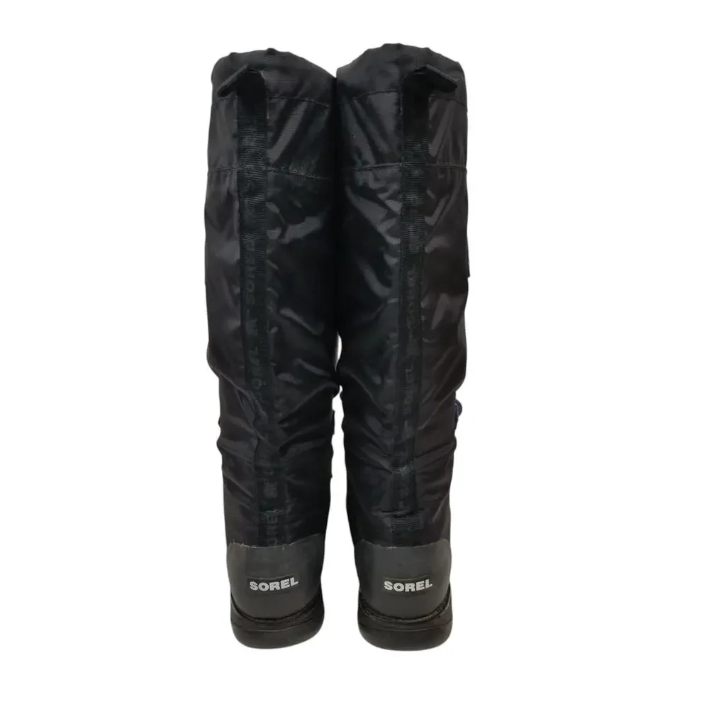 Sorel Black Nylon Knee High Winter Rain Boots  NL1708-010 Black Women's Size 9